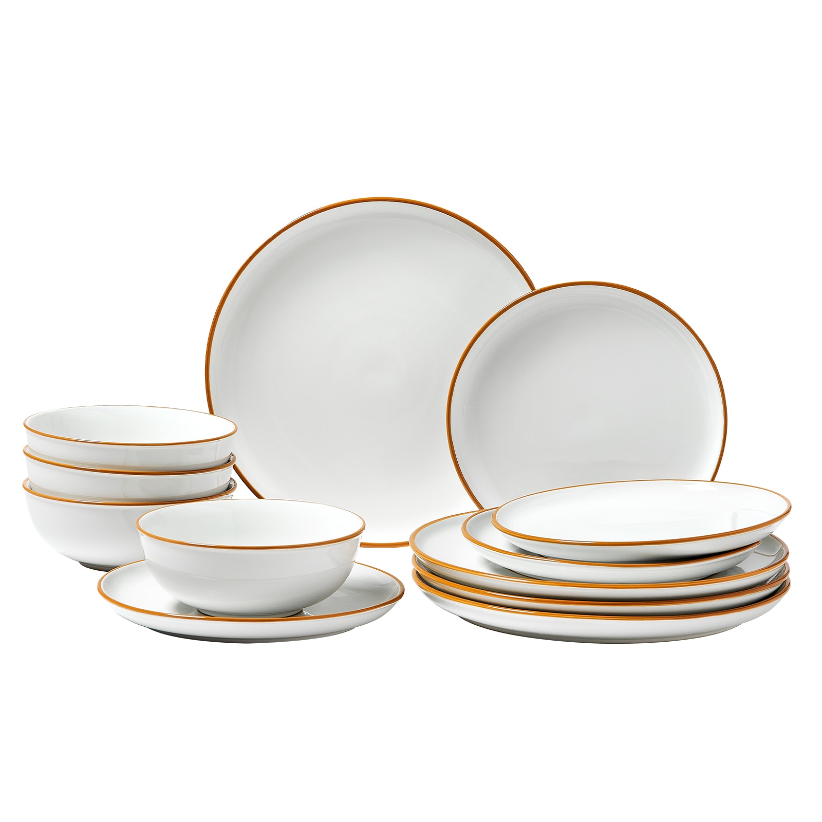 Ceramic Dinnerware Set For 4 White Porcelain Plates And Bowls_voghion.com